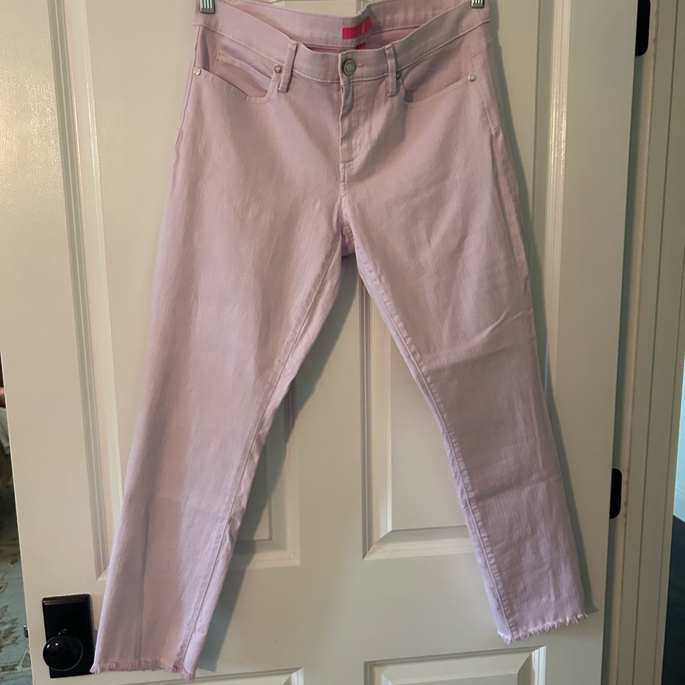 EUC Lilly Pulitzer lavender jeans with frayed ends, Size 12